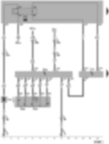 Wiring Diagram  VW TOUAREG 2006 - Self-levelling suspension control unit - operating unit to control suspension height - damper adjustment and suspension levelling system buttons - self-levelling suspension compressor relay