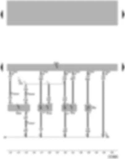 Электросхемa  VW TOUAREG 2003 - Блок управления Motronic - датчик Холла - датчик температуры охлаждающей жидкости - датчик Холла 2 - датчик давления для усилителя тормозов