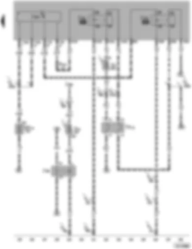 Электросхемa  VW TOUAREG 2003 - Блок управления бортовой сети - реле электропитания - реле параллельного включения аккумуляторных батарей - соединитель проводов