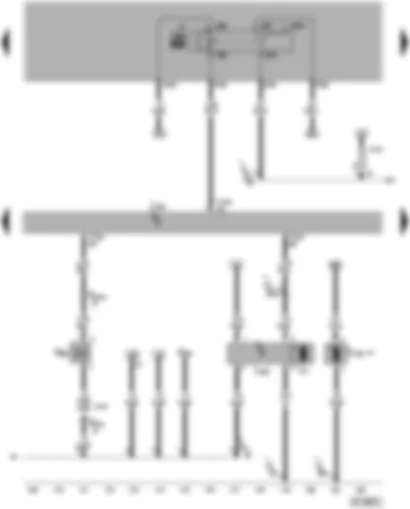 Wiring Diagram  VW TOUAREG 2006 - Motronic control unit - brake servo relay - radiator fan control unit - active charcoal filter system solenoid valve