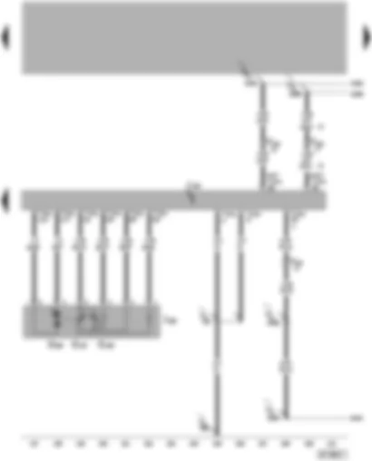 Электросхемa  VW TOUAREG 2003 - Блок управления Motronic - блок дроссельной заслонки - датчики угла поворота 1 и 2 электропривода дроссельной заслонки