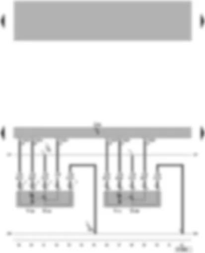 Электросхемa  VW TOUAREG 2003 - Блок управления Climatronic - потенциометры и исполнительные электродвигатели заслонки регулирования температуры и дефлектора
