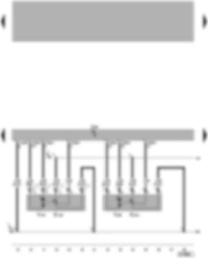 Электросхемa  VW TOUAREG 2003 - Блок управления Climatronic - потенциометры и исполнительные электродвигатели заслонок регулирования температуры и размораживателя