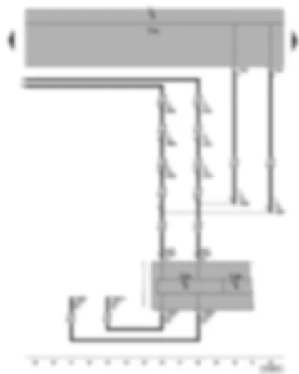 Электросхемa  VW TOUAREG 2003 - Диагностический интерфейс шин данных - диагностический разъём - блок управления бортовой сети - блок управления комбинации приборов
