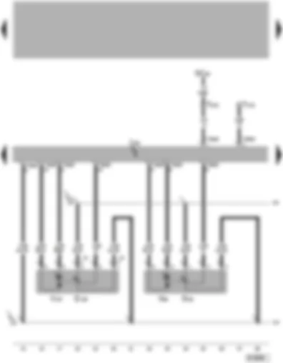 Wiring Diagram  VW TOUAREG 2003 - Air conditioning system control unit - temperature flap control motor potentiometer - defroster flap control motor potentiometer