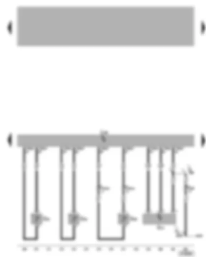 Электросхемa  VW TOUAREG 2005 - Датчик температуры охлаждающей жидкости - расходомер воздуха - датчик температуры топлива - датчик температуры охлаждающей жидкости на выходе из радиатора - блок управления системы впрыска дизельного двигателя