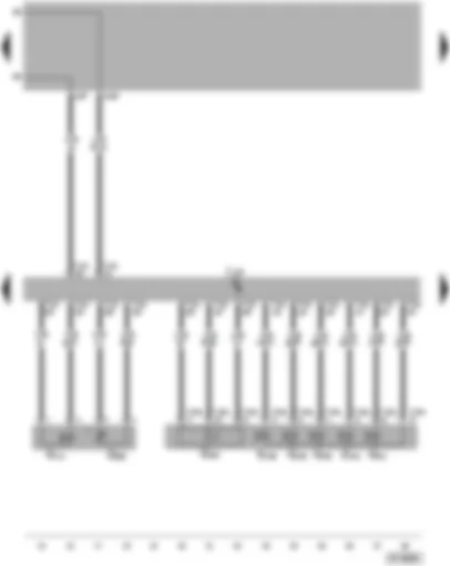 Wiring Diagram  VW TOUAREG 2006 - Adaptive suspension control unit - compressor temperature sender - adaptive suspension pressure sender - suspension strut valve