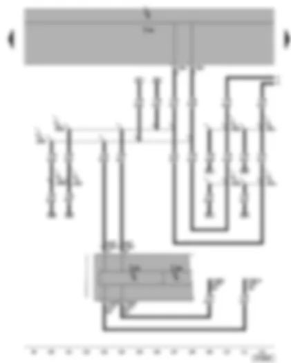 Электросхемa  VW TOUAREG 2006 - Диагностический интерфейс шин данных - диагностический разъём - блок управления бортовой сети - блок управления комбинации приборов