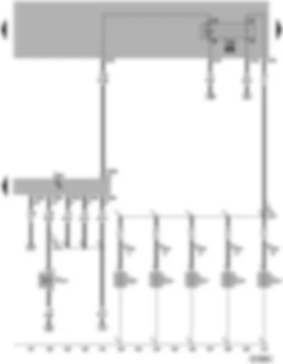 Wiring Diagram  VW TOUAREG 2003 - Engine control unit 2 - glow plugs relay 2 - glow plugs 6-10 - exhaust gas recirculation valve 2