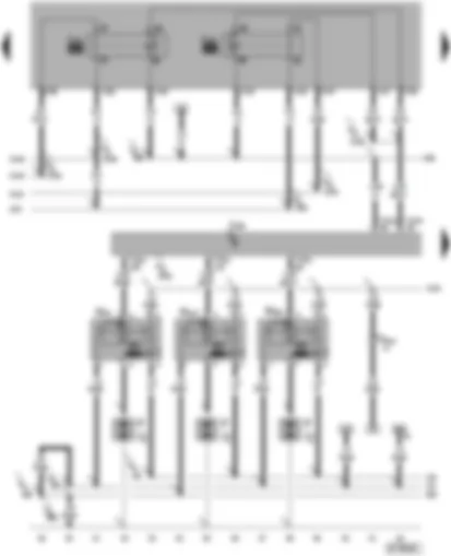 Wiring Diagram  VW TOUAREG 2003 - Motronic control unit - spark plug connector - spark plugs - ignition coil 1 - 3