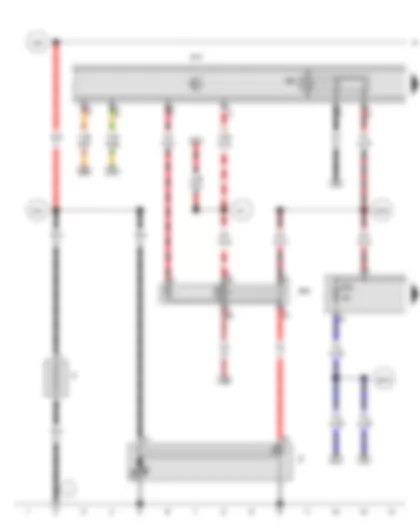 Wiring Diagram  VW TOURAN 2007 - Battery - Starter - Onboard supply control unit - Terminal 15 voltage supply relay 2 - Terminal 50 voltage supply relay
