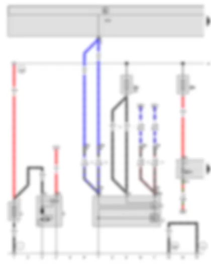 Wiring Diagram  VW TOURAN 2011 - Battery - Starter - Alternator - Fuse 1 in fuse holder A - Fuse 5 in fuse holder A - Fuse 43 on fuse holder C