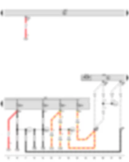 Wiring Diagram  VW TOURAN 2011 - Driver door control unit - Fuse holder C - Driver side window regulator motor