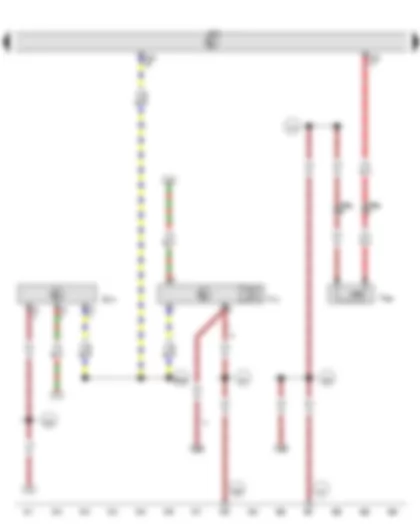 Wiring Diagram  VW TOURAN 2011 - Bonnet contact switch - Interior monitoring sensor - Alarm horn