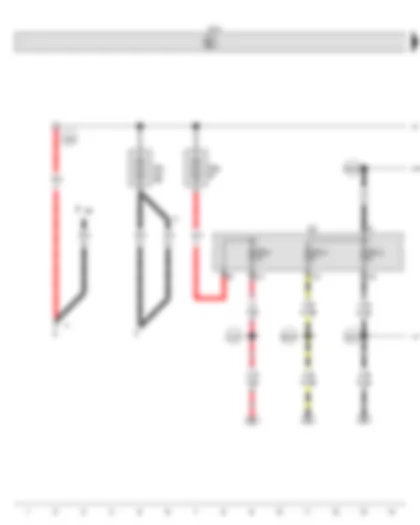 Wiring Diagram  VW TOURAN 2011 - Fuse 1 in fuse holder A - Fuse 5 in fuse holder A - Fuse holder C