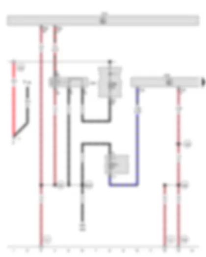 Wiring Diagram  VW TOURAN 2011 - Terminal 15 voltage supply relay - Parking aid control unit - Fuse 7 on fuse holder B - Fuse 11 on fuse holder C