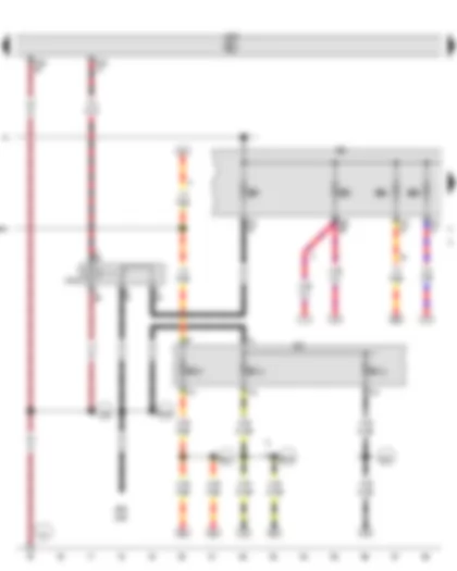 Wiring Diagram  VW TOURAN 2011 - Terminal 15 voltage supply relay - Fuse holder B - Fuse holder C