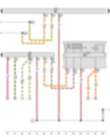 Wiring Diagram  VW TOURAN 2011 - Multifunction indicator - Control unit in dash panel insert - Data bus diagnostic interface