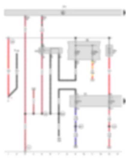 Wiring Diagram  VW TOURAN 2011 - Terminal 15 voltage supply relay - Fuse holder B - Fuse holder C
