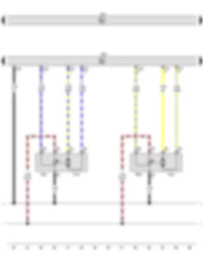 Wiring Diagram  VW TOURAN 2015 - Climatronic control unit - Right temperature flap control motor - Front air distribution flap control motor
