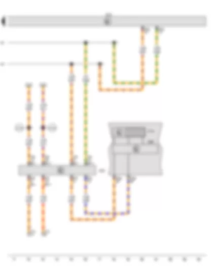 Wiring Diagram  VW TOURAN 2011 - Multifunction indicator - Control unit in dash panel insert - Data bus diagnostic interface