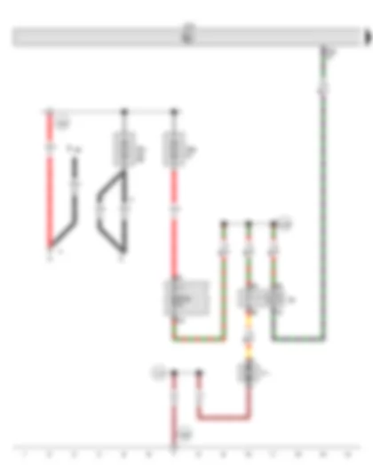 Wiring Diagram  VW TOURAN 2011 - Headlight washer system relay - Fuse 1 in fuse holder A - Fuse 5 in fuse holder A - Fuse 53 on fuse holder C - Headlight washer system pump