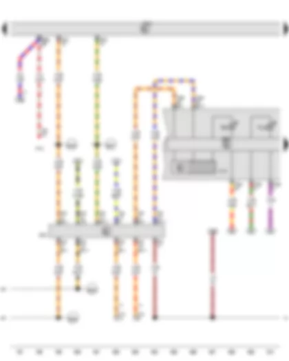 Wiring Diagram  VW TOURAN 2015 - Multifunction indicator - Control unit in dash panel insert - Data bus diagnostic interface