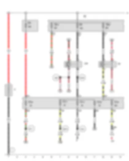 Wiring Diagram  VW TOURAN 2014 - Battery - X-contact relief relay - Terminal 15 voltage supply relay - Fuse holder B