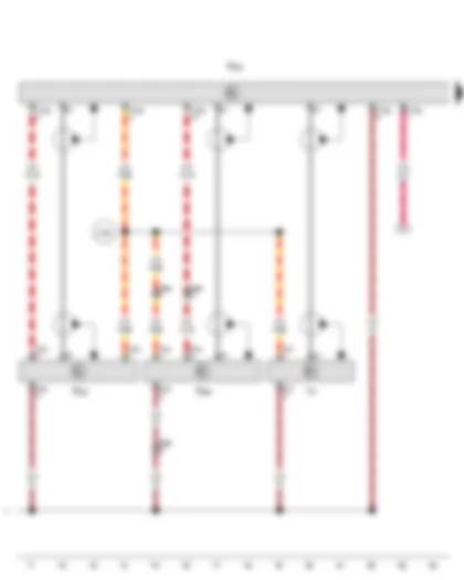 Wiring Diagram  VW TOURAN 2011 - Camera for in-car video surveillance - Memory for video self-surveillance - Camera 2 for in-car video surveillance - Display unit for video vehicle monitoring