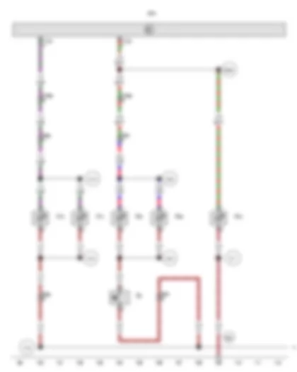 Wiring Diagram  VW TOURAN 2011 - Special vehicle control unit - Right flashing light in rear lid - Left flashing light in rear lid - Surround lighting 1 in rear lid - Surround lighting 2 in rear lid