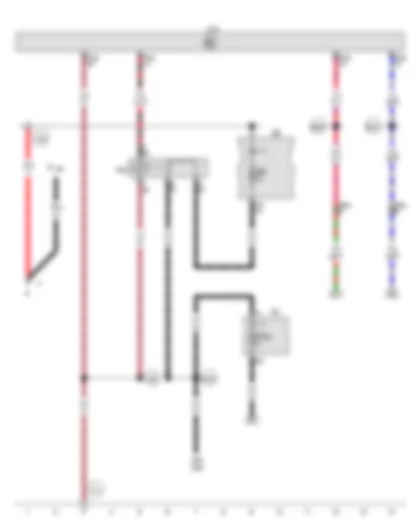Wiring Diagram  VW TOURAN 2011 - Terminal 15 voltage supply relay - Fuse holder B - Fuse holder C