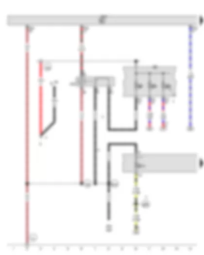 Wiring Diagram  VW TOURAN 2014 - Terminal 15 voltage supply relay - Fuse holder B - Fuse 10 on fuse holder C