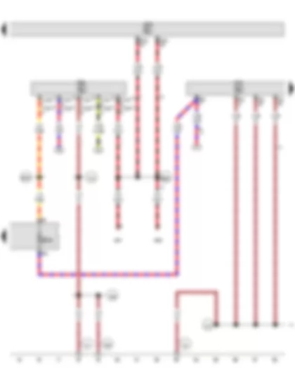 Wiring Diagram  VW TOURAN 2014 - Mobile telephone operating electronics control unit - Voltage stabiliser - Fuse 58 on fuse holder C