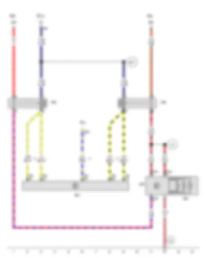 Wiring Diagram  VW TOURAN 2014 - Low heat output relay - High heat output relay - Engine control unit - Fuse 4 in fuse holder A - Fuse 6 in fuse holder A - Auxiliary air heater element