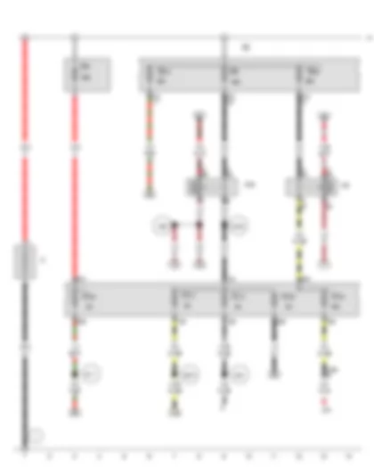 Wiring Diagram  VW TOURAN 2011 - Battery - X-contact relief relay - Terminal 15 voltage supply relay - Fuse holder B