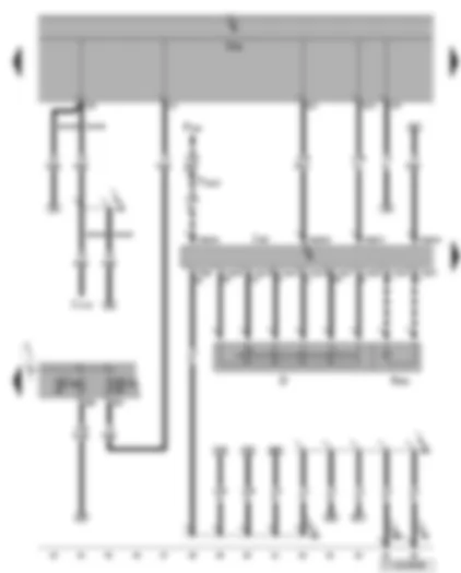 Wiring Diagram  VW TOURAN 2003 - Control unit for steering column electronics - ignition/starter switch - solenoid for ignition key withdrawal lock - fuses