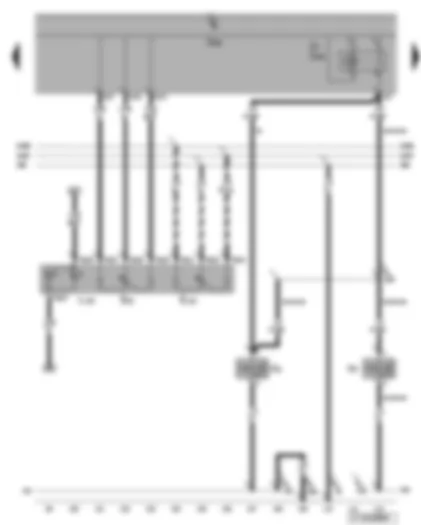 Wiring Diagram  VW TOURAN 2003 - Regulator for switch and instrument illumination - headlight range control adjuster - relay for two tone horn - signal horn relay - bass horn - treble horn