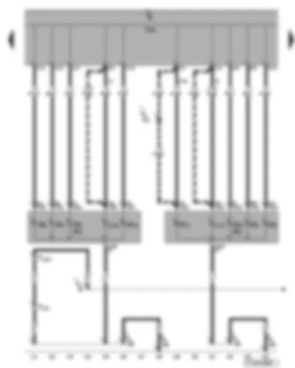 Wiring Diagram  VW TOURAN 2003 - Rear turn signal - left brake light - right brake light - reversing light - tail light and rear fog light