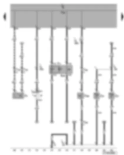 Wiring Diagram  VW TOURAN 2004 - Button for hazard warning lights - reversing light switch - brake light switch - brake pedal switch - bonnet contact switch - heated washer jets