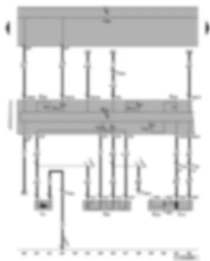 Wiring Diagram  VW TOURAN 2004 - Switch for heater/heater output - fresh air blower switch - fresh air blower - servomotor for air recirculation flap - button for heated rear window