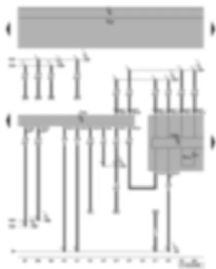 Wiring Diagram  VW TOURAN 2003 - Data bus diagnosis interface - dash panel insert - warning lamp for bonnet open