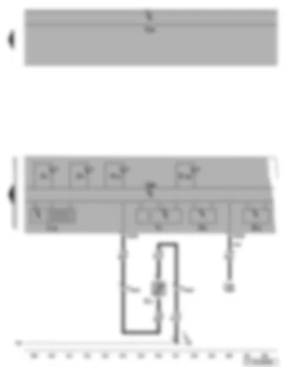 Wiring Diagram  VW TOURAN 2003 - Dash panel insert - ambient temperature display - warning lamp for main beam - side light - rear fog light and engine electronics - speedometer - rev. counter