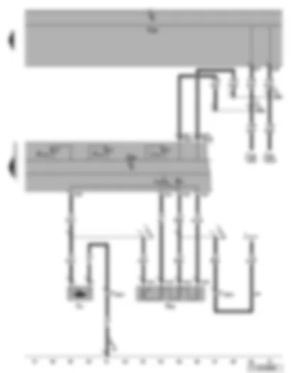 Wiring Diagram  VW TOURAN 2004 - Air conditioning control unit - switch for fresh air blower - fresh air blower