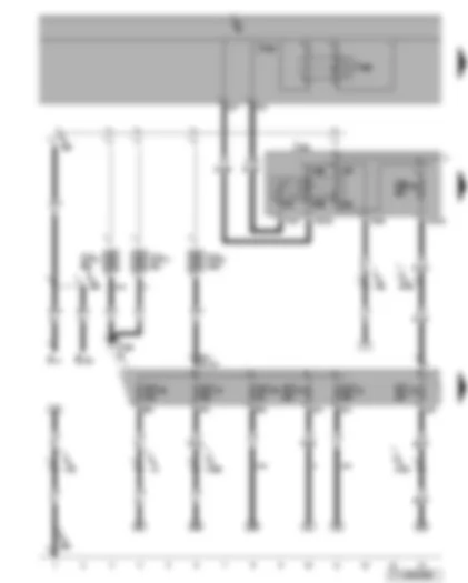 Wiring Diagram  VW TOURAN 2004 - Terminal 15 voltage supply relay - terminal 30 voltage supply relay 2 - fuses -  connection - voltage supply connection for emergency doctor case
