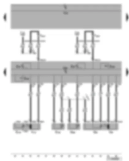 Wiring Diagram  VW TOURAN 2006 - Air conditioning control unit - air recirculation flap control motor - vent temperature sender for footwell and evaporator - temperature flap control motor - adjuster for heated seats