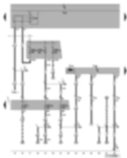 Wiring Diagram  VW TOURAN 2005 - Driver door control unit - driver side window regulator motor - terminal 15 voltage supply relay 2 - fuses
