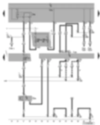 Wiring Diagram  VW TOURAN 2007 - Climatronic control unit - terminal 15 voltage supply relay 2 - high pressure sender - fuses