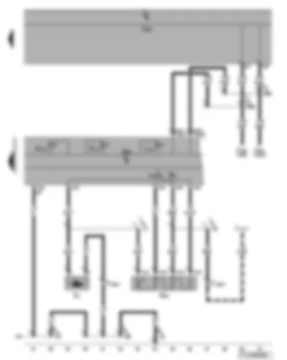 Wiring Diagram  VW TOURAN 2007 - Air conditioning system control unit - fresh air blower switch - fresh air blower