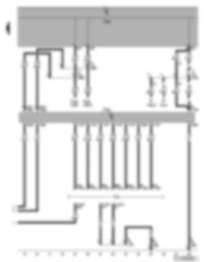 Wiring Diagram  VW TOURAN 2006 - Trailer detector control unit - trailer socket