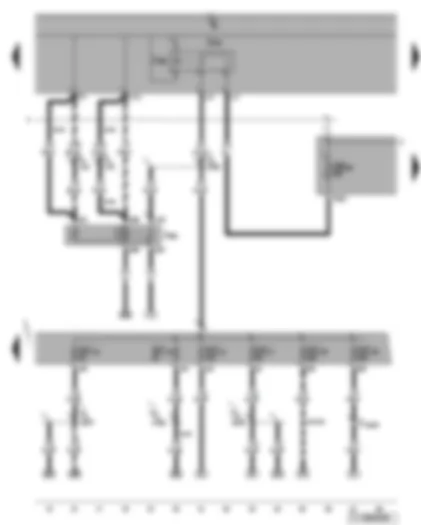 Wiring Diagram  VW TOURAN 2009 - Terminal 50 voltage supply relay - terminal 15 voltage supply relay 2 - fuses